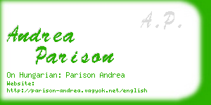 andrea parison business card
